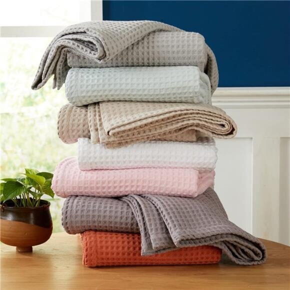 100% Cotton Waffle Weave Bed Blanket | Soft, Breathable, and Lightweight Blanket - Picture 2 of 8